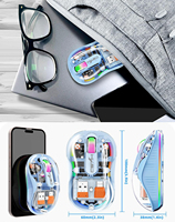 Souris de jeu sans fil HXSJ Mini transparente, trois modes, à aspiration magnétique, rechargeable, conçue pour droitiers, pour tablette PC