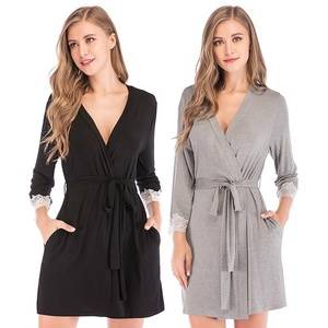 High Quality Lightweight Short Modal Bath Robe for Women Soft Sleepwear Ladies Pajamas