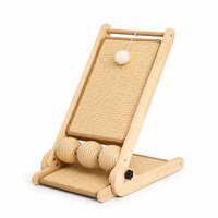 Griffoir pliable durable pour chat en sisal, en forme de L, réglable à 3 angles (60°, 90°, 180°), avec balles roulantes et jouet suspendu, sans outil de montage