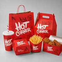 Emballages alimentaires personnalisés OEM avec logo pour hamburgers, tendres de poulet, frites – Pochettes en papier jetables écologiques résistantes à la graisse