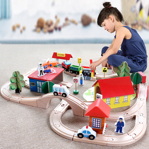 Harmonious Type 70 Sets of Railway Car <b>Kits</b> Wooden Slot Toys for Children Educational Stimulation for Boys and Girls - Product Image 3