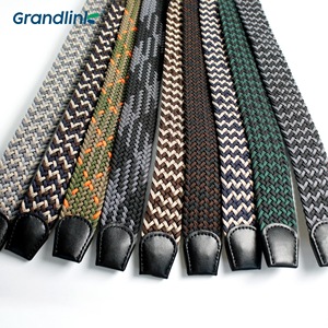 Ceinture tissée décontractée à la mode personnalisée en usine ceinture tressée en tissu tricoté pour hommes ceinture à l'aiguille élastique pour adulte - Product Image 1