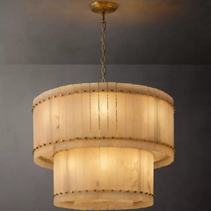 Nueva Lámpara de Araña de Estilo <span class=keywords><strong>Chino</strong></span>, Totalmente en Cobre con Mármol Español, Moderna y de Lujo, para Sala de Estar, Salón de Té, Redonda y Larga - Product Image 2