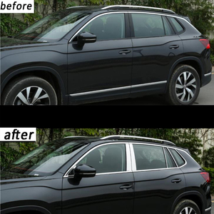 Garnitures de fenêtre de voiture en acier inoxydable décoration pour Volkswagen VW <span class=keywords><strong>Taos</strong></span> 2018 2019 2020 2021 2022 2023 2024 Tharu accessoires kit auto - Product Image 4