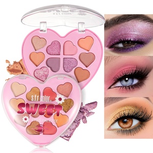<span class=keywords><strong>Paleta</strong></span> de sombras de ojos con purpurina OEM /ODM al por mayor sombra de ojos pigmentada de larga duración en forma de corazón rosa para maquillaje de mujer - Product Image 4