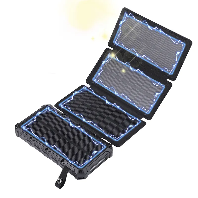 Banca di potere del caricatore del pannello solare portatile alimentata a energia solare pieghevole impermeabile di alta efficienza per i telefoni cellulari del telefono cellulare