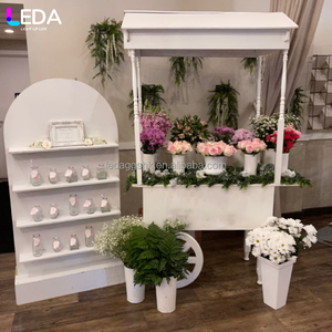LEDA Modern Custom Wedding Party Decor &Supplies Simple Style White Acrylic <b>Candy</b> <b>Cart</b> With Wheels - Product Image 1