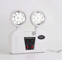 Lampe d'urgence LED à longue autonomie de 180 minutes, éclairage double tête réglable avec protection contre les surcharges, ABS résistant au feu