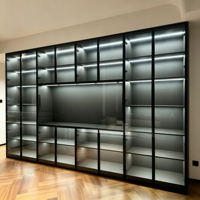 Vitrine en verre sur mesure avec cadre en aluminium et éclairage LED, vitrine de collection pour figurines et modèles de maison
