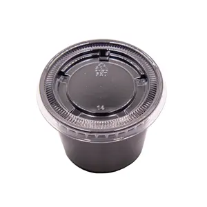 온스 플라스틱 투명 테이크 아웃 컵 일회용 부분/뚜껑이있는 수플레 소스 컵