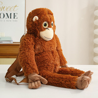 Peluches singe gorille très populaires, figurines de singe, animaux en peluche, petites poupées singe simulées, sacs à dos