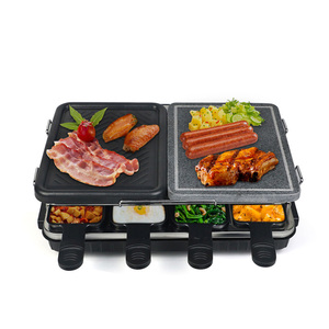Parrilla Raclette 2 en 1 <span class=keywords><strong>para</strong></span> el hogar, parrilla eléctrica <span class=keywords><strong>para</strong></span> barbacoa, <span class=keywords><strong>carne</strong></span> asada sin humo, en venta - Product Image 1