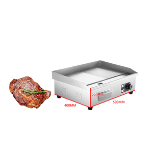 Plancha Eléctrica Multifuncional con Placa Plana y Acanalada para Asar Hamburguesas, Freír Huevos, Vendedor de Comida Callejera - Product Image 3
