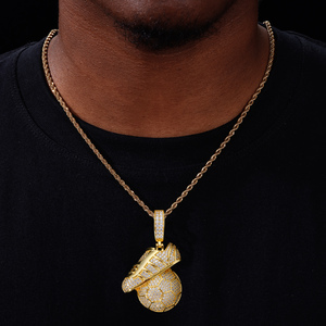 Colgante de Plata de Ley 925 con Moissanita VVS Iced Out, Diseño de Zapatilla de Fútbol, Joyería Deportiva Hip Hop, Amuleto para Regalo de Hombre, Venta al por Mayor - Product Image 5