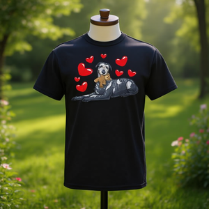 T-shirt chien de chasse irlandais avec animal en peluche et cœurs - Product Image 3