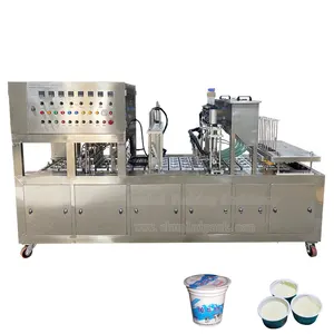 CE Approved Auto Jelly Pudding Plastic Cup Filling Sealing Machine Line Type Jam Cup Dairy Yogurt Aluminum Foil Packing Machine