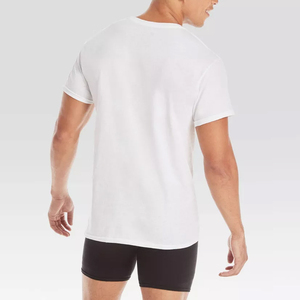 Maglietta con girocollo a girocollo elasticizzato in cotone di alta qualità in tinta unita da <span class=keywords><strong>uomo</strong></span> - Product Image 5