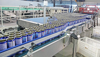 Línea de producción de frutas enlatadas completamente automática con llenado y esterilización automáticos de jarabe de salmuera