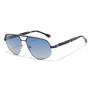 Gafas de Sol de Piloto Unisex, Montura Metálica Rectangular, Lentes con Degradado Azul, 100% Protección UV, Uso en Exteriores, Adultos - Product Image 1