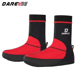 Darevie <span class=keywords><strong>Couvre</strong></span>-chaussures de vélo imperméables et résistantes, rouge et noir, pour vélo de route, coupe-vent, unisexe - Product Image 2