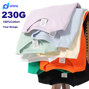 T-shirts pour femmes et hommes en coton 100% de haute qualité, 230 g, impression sérigraphique personnalisée, col rond, bleu lac, t-shirt uni pour hommes - Product Image 1
