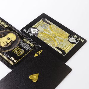 Cartas de Póker con Diseño de Dólar Negro Personalizadas, Resistentes al Agua y Duraderas para Uso Familiar, Venta al Por Mayor Directa de Fábrica - Product Image 4