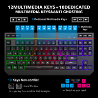 Mekanik klavye 87 anahtar RGB arkadan aydınlatmalı mavi kırmızı anahtarı taşınabilir oyun kablolu klavye İspanyolca kore klavye masaüstü Laptop için