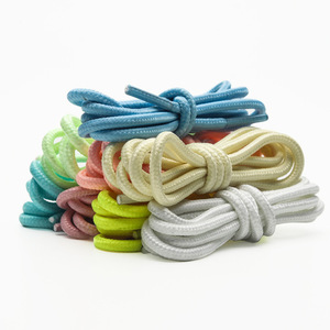 Youki High Quality 4mm Round Polyester Shoelaces Flat Fluorescent Sneakers Insole for Sports and Casual Wear