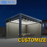 Pavillon de jardin en aluminium haute résistance avec toit à persiennes réglables pour villa, cour, patio, balcon, décoration