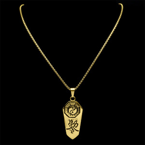 Nuevo Collar Talismán de Acero Inoxidable con Colgante <span class=keywords><strong>Bagua</strong></span> de Cinco Tiempos, Amuleto de Protección y Transporte, Joyería - Product Image 3