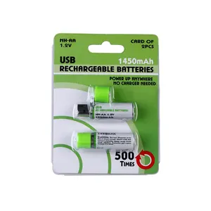 Baterías Recargables USB Ni-Mh <span class=keywords><strong>AA</strong></span> 1.2V 1450mAh en Oferta, Batería <span class=keywords><strong>Aa</strong></span> para MP3 / Controlador de Juegos - Product Image 6