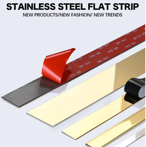 201 304 <b>Stainless</b> <b>Steel</b> Flat <b>Strip</b> Trim Patti with Self-Adhesive Backing for Cabinet Decoration - Product Image 4
