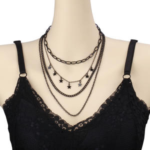 Collar de capas con diseño de estrella, de aleación de zinc, joyería de moda para mujer, origen Yiwu, diseño de múltiples capas - Product Image 3