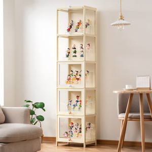 Vitrina de estilo crema transparente a prueba de polvo, caja de almacenamiento de acrílico <span class=keywords><strong>LEGO</strong></span>, estante de almacenamiento simple para el dormitorio del hogar - Product Image 2