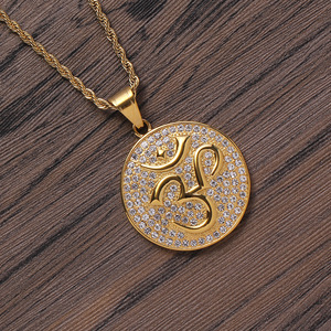 Collana Talismano Aum Indiana con Ciondolo in Cristallo e Acciaio Inossidabile - Product Image 5
