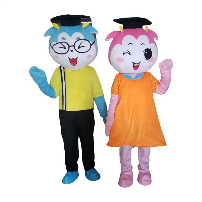 Funtoys Cartoon Couple Deer Mascot Costume for Party Novel Animal Anime Cosplay for Carnival Halloween Christmas Parade