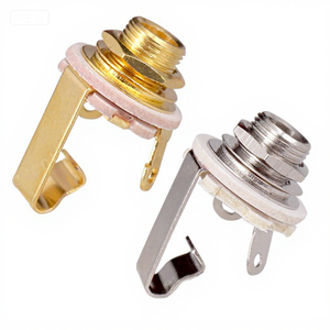 Prise <span class=keywords><strong>jack</strong></span> mono 1/4 pouce (6,35 mm) en laiton pour guitare et basse, prise d'entrée/sortie Switchcraft pour instruments à cordes, pont métallique - Product Image 1