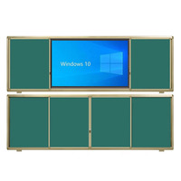 Tableau interactif intelligent tout-en-un multimédia 75/86 pouces avec écran tactile, tableau noir coulissant pour l'enseignement, les conférences et la formation, résolution 4K