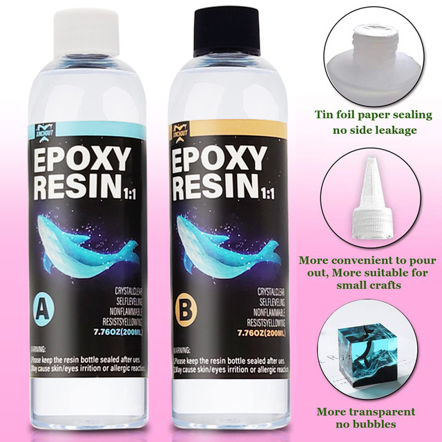 1:1 Epoxy Resin Kit for Jewelry Art Craft 8oz Including 4oz Resin and 4oz Hardener 2 Part Crystal Clear Casting Resin with Bonus