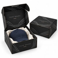 Boîtes d'expédition rigides en carton ondulé personnalisées avec impression de logo, vente en gros directe pour casquettes de baseball, casquettes snapback et casquettes trucker