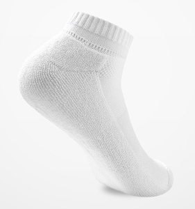 Chaussettes de sport techniques rembourrées avec logo personnalisé blanc, en coton régulier avec élasthanne, chaussettes décontractées pour l'intérieur - Product Image 3