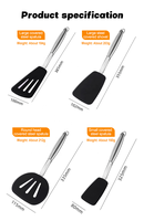 Ustensiles de cuisine en silicone multifonctionnels pour barbecue, spatules pour crêpes et friture de poisson
