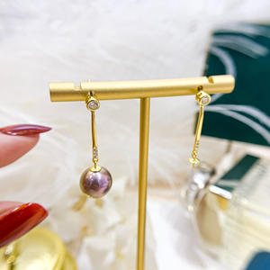 Accesorios de Plata S925 para DIY con Perlas, Bandeja Vacía para Perlas Redondas de 9-13 mm, Joyería de Plata Simple, Aretes, Colección 2021 - Product Image 3