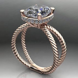 Tùy chỉnh cổ điển 3D đồ trang sức CAD mô hình Rhodium mạ cho đám cưới hoặc Đảng Đối với trang sức làm - Product Image 4