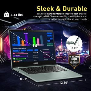 Snsv Chromebook flip 14 FHD ทัชสกรีน4GB RAM 64GB eMMC Chrome OS MediaTek panio 500ซีรีส์60Hz 1ปีแล็ปท็อปนักเรียน - Product Image 3