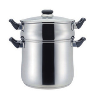 Casserole à couscous en acier inoxydable avec poignée en bakélite résistante à la rouille, style contemporain JL, ustensiles de cuisine en acier inoxydable