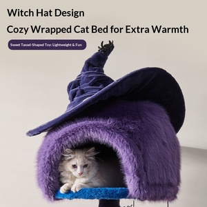 Nuovi Arrivi: Struttura per Arrampicata per Gatti Stile Halloween 'Troublemaker Magic Meow Witch', Salvaspazio per Interni, per Piccoli Appartamenti - Product Image 6