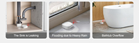 Détecteur d'inondation intelligent sans fil Tuya Zigbee Capteur de fuite d'eau de haute qualité Caractéristique étanche pour la maison Garage Hôtel RV Batterie