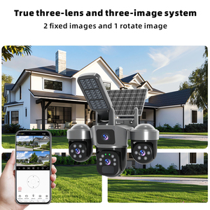 Cámara Solar 4G Wistino <span class=keywords><strong>V380</strong></span> de 9MP, Cámara de Seguridad CCTV con Energía Solar, Red 4G, PTZ, Triple Lente, Cámara Solar WIFI - Product Image 3