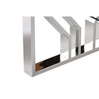 Table basse en acier et verre 130x70x45 finition chromée